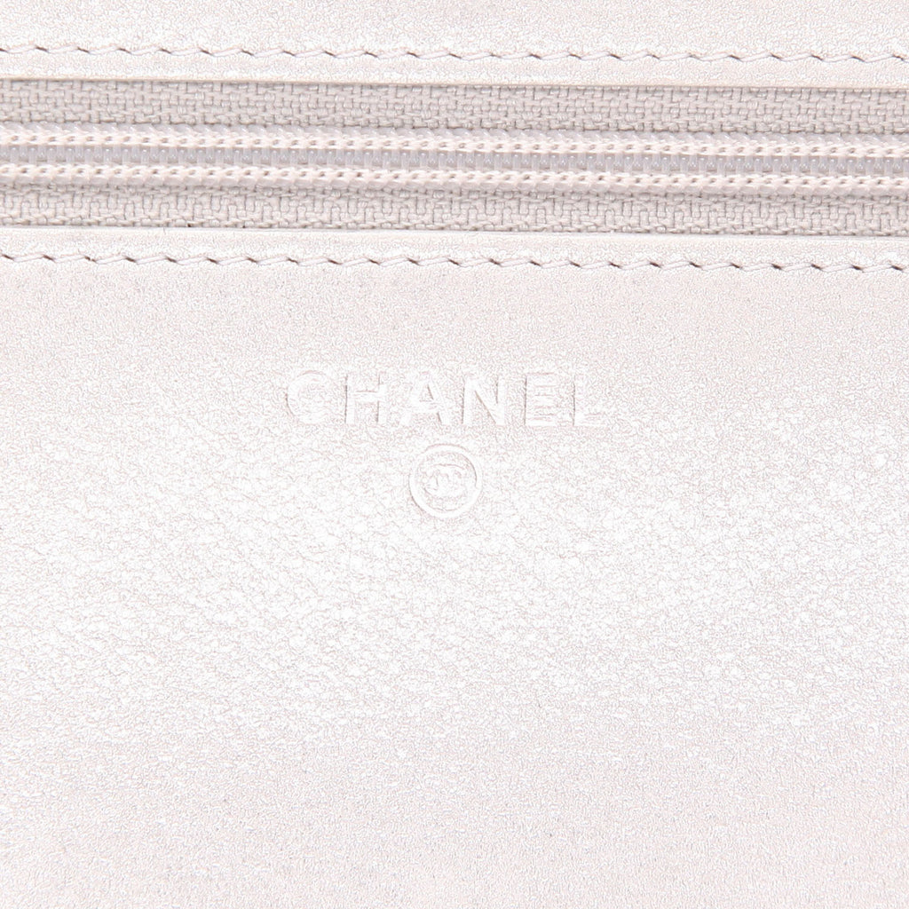 Chanel Wallet on Chain shoulder bag in black and silver leather - DETAIL 2