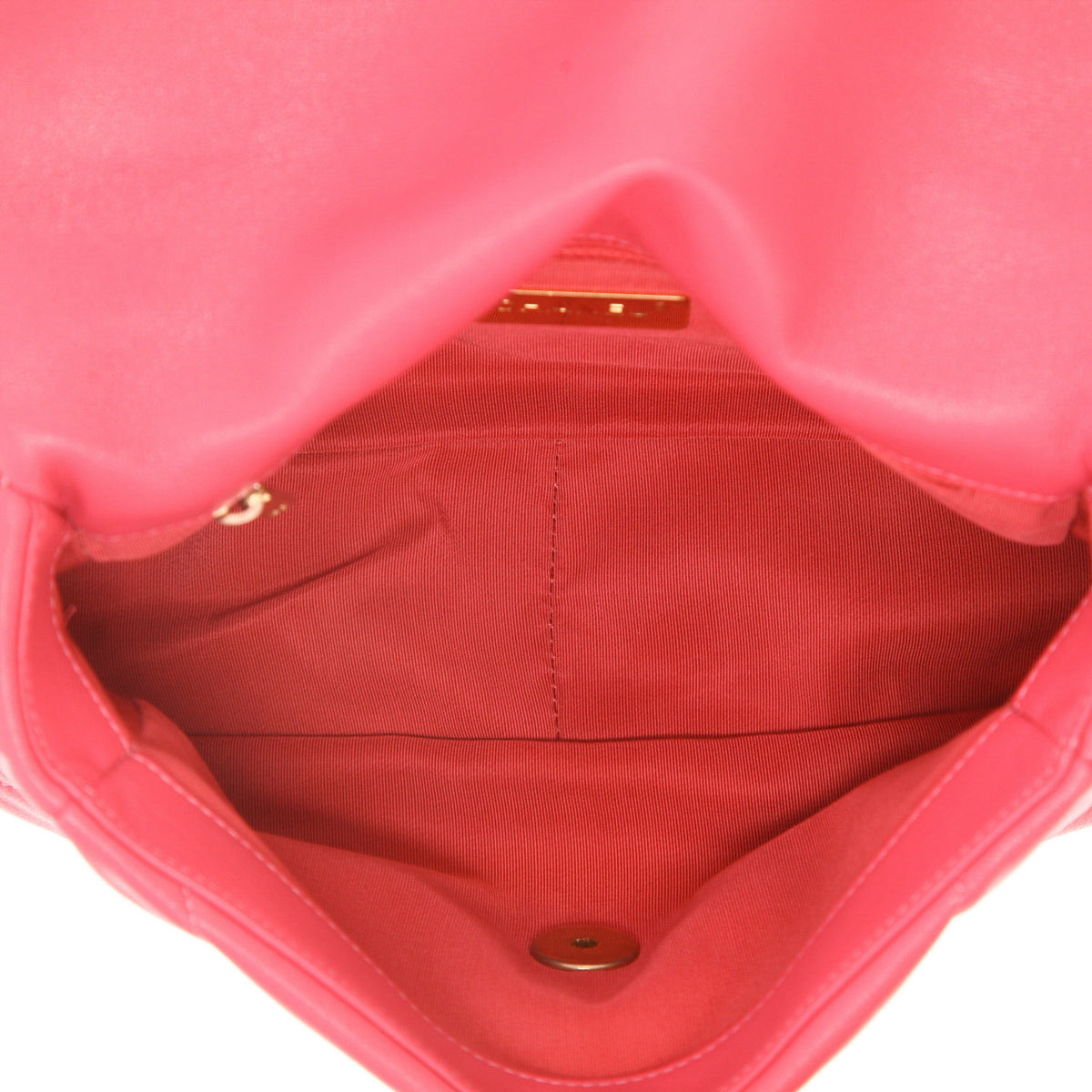 Chanel 19 shoulder bag in pink quilted leather - DETAIL 3