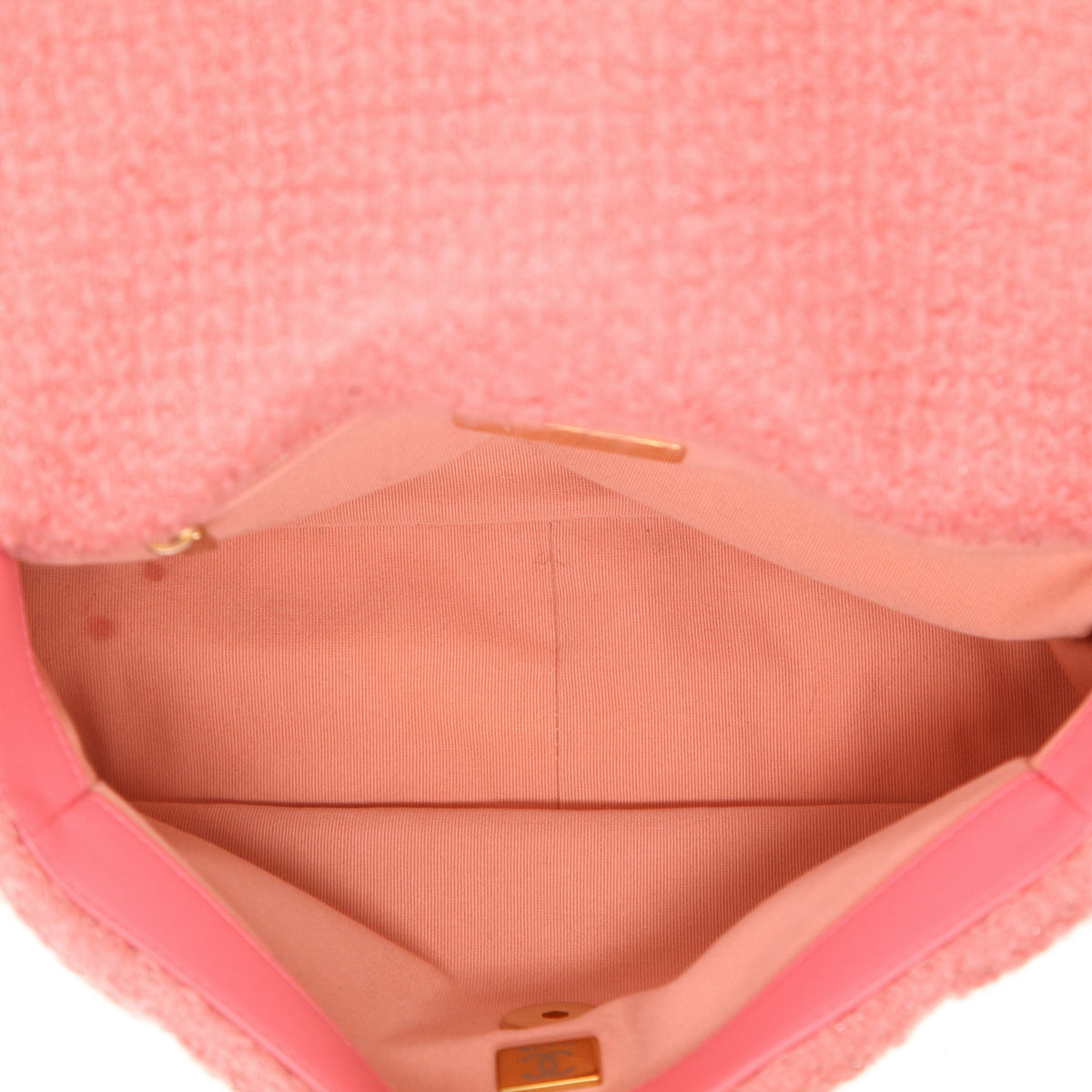 Chanel 19 medium model shoulder bag in pink tweed - DETAIL 3