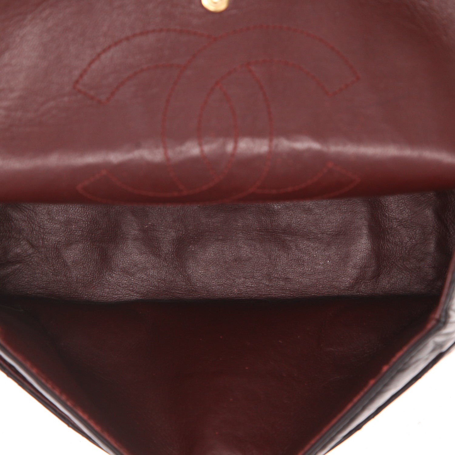 Chanel 2.55 medium model shoulder bag in black quilted leather - DETAIL 3