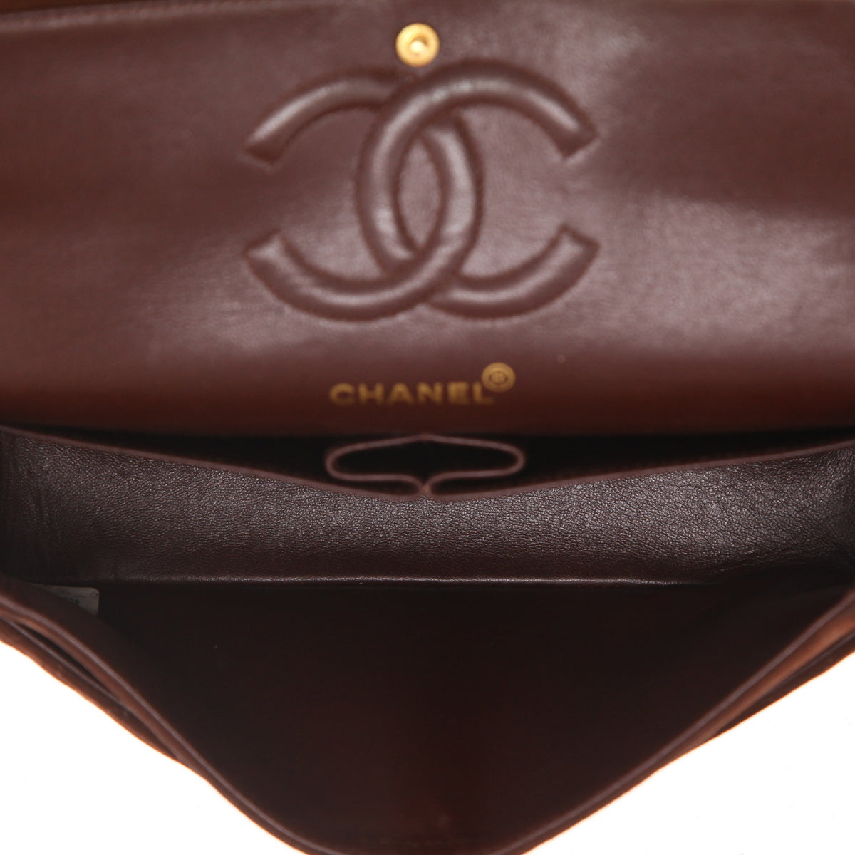 Chanel 2.55 shoulder bag in brown Veau velours - DETAIL 3