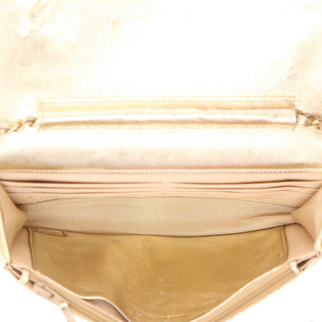 Chanel 2.55 Wallet on Chain shoulder bag in gold quilted leather - DETAIL 3