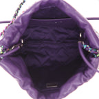 Chanel 22 shoulder bag in purple leather - DETAIL 3