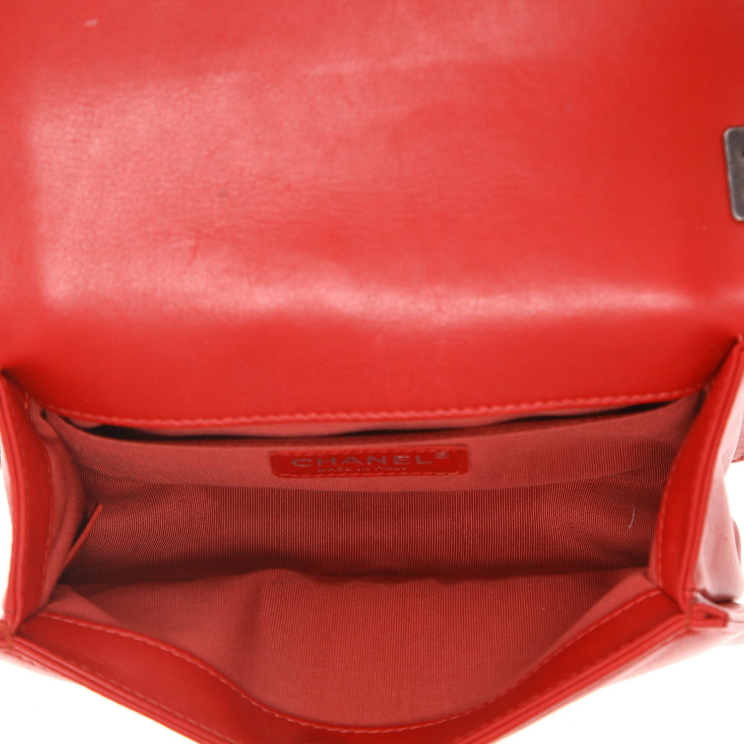 Chanel Boy small model shoulder bag in red leather - DETAIL 3