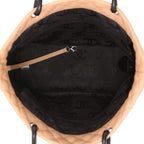 Chanel Cambon shopping bag in beige and black quilted leather - DETAIL 3