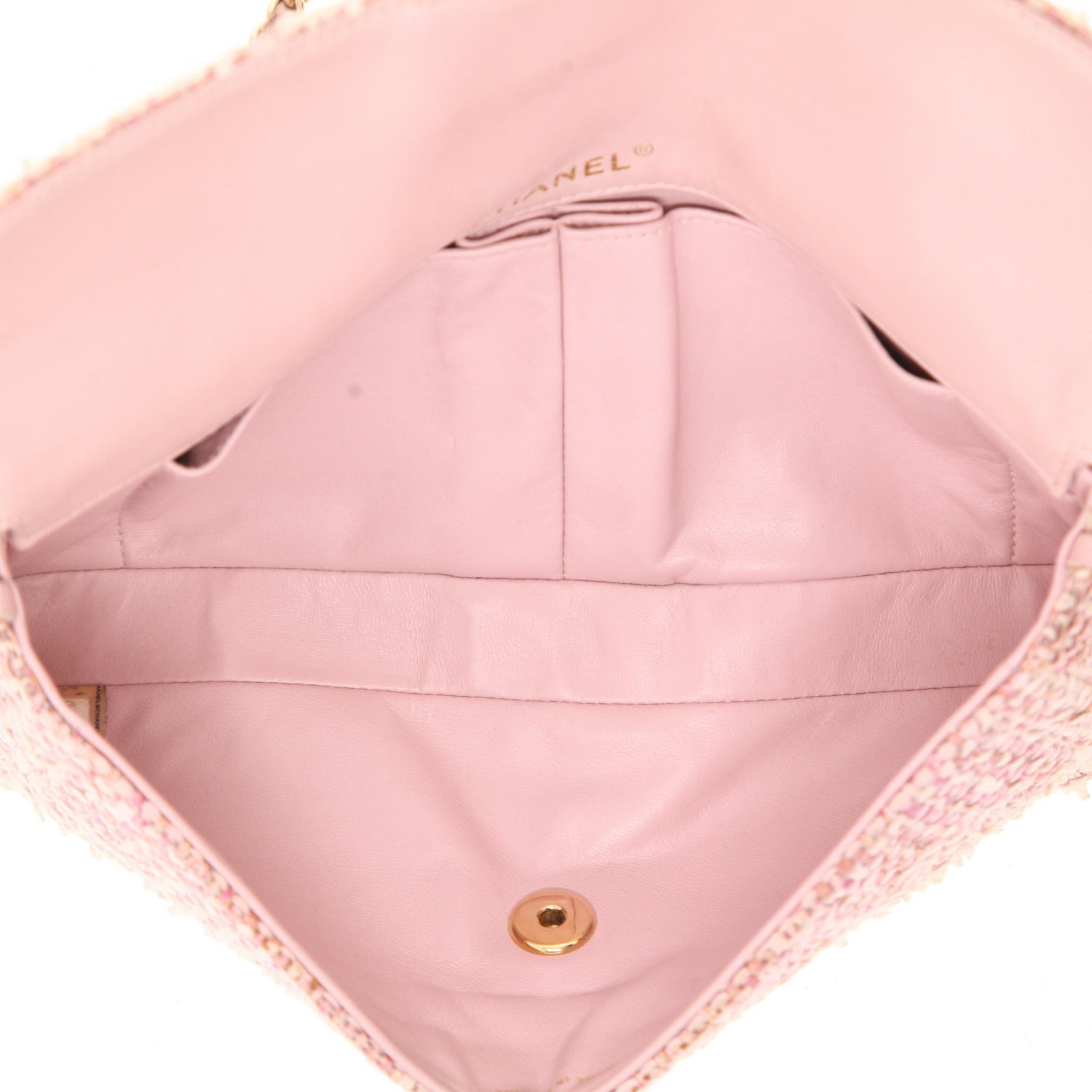 Chanel Choco Bar handbag in pink tweed - DETAIL 3