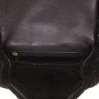 Chanel Coco Handle handbag in black synthetic furr and black leather - DETAIL 3