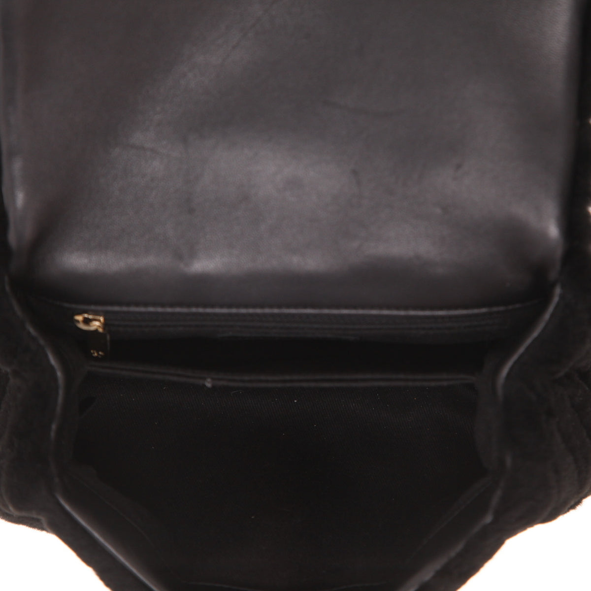 Chanel Coco Handle handbag in black synthetic furr and black leather - DETAIL 3