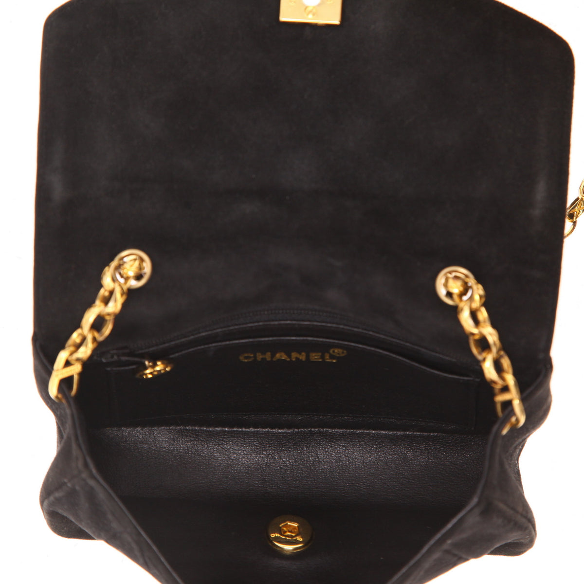Chanel Diana shoulder bag in black Veau velours - DETAIL 3