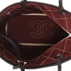 Chanel Grand Shopping shopping bag in beige and black leather - DETAIL 3