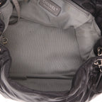 Chanel handbag in black quilted canvas - DETAIL 3