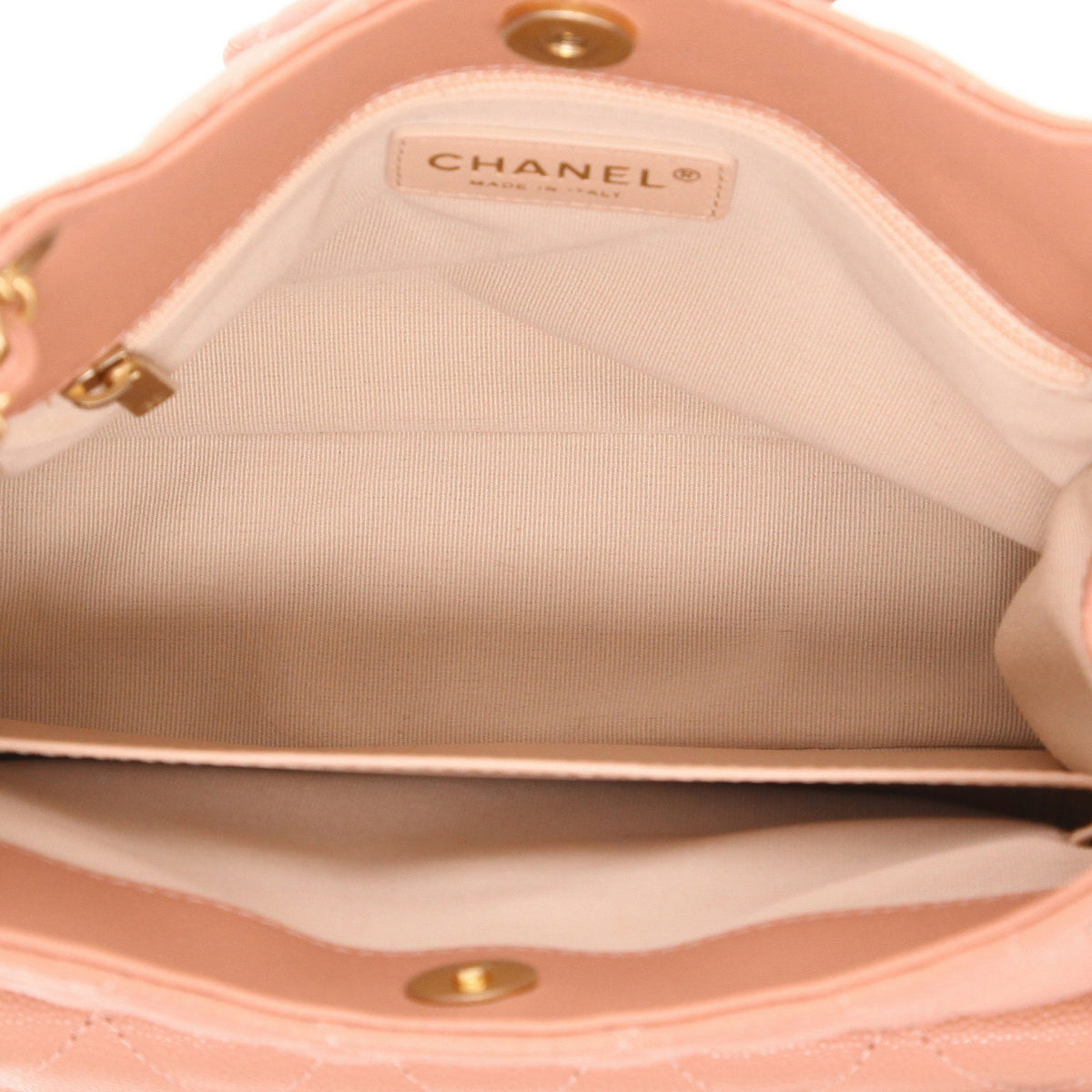 Chanel Hobo shoulder bag in powder pink quilted grained leather - DETAIL 3