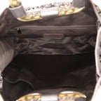 Chanel Ice Cube shopping bag in silver leather and PVC - DETAIL 3