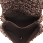 Chanel Knock on Wood shoulder bag in brown and burgundy tweed - DETAIL 3