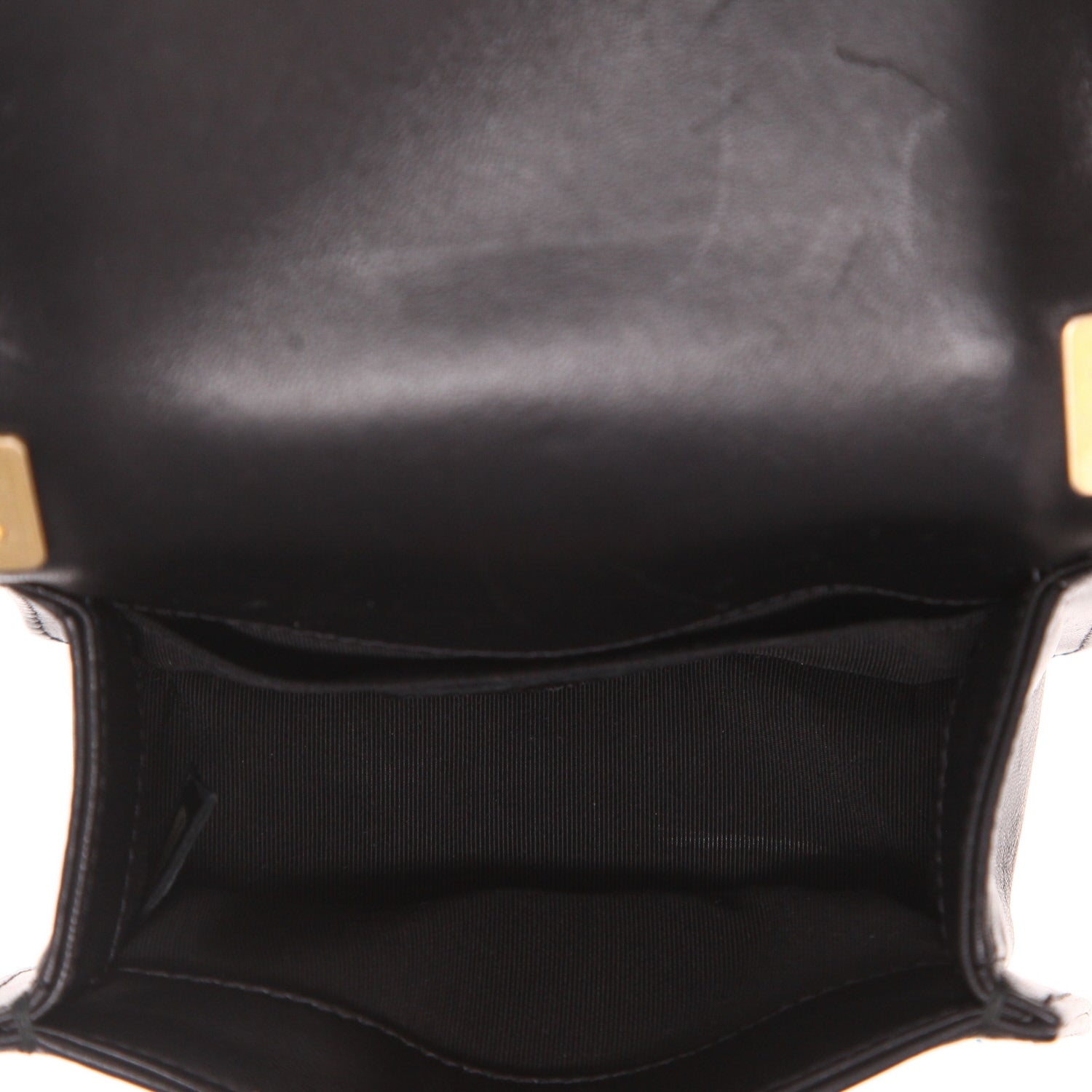 Chanel Mini Boy shoulder bag in black quilted leather - DETAIL 3