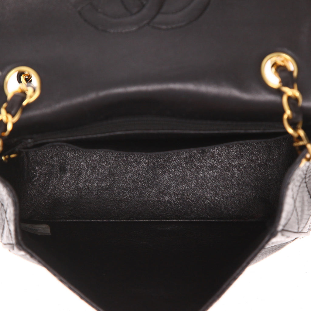 Chanel Mini Carré shoulder bag in black lizard - DETAIL 3