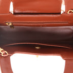 Chanel Mini Shopping handbag in cognac quilted leather - DETAIL 3