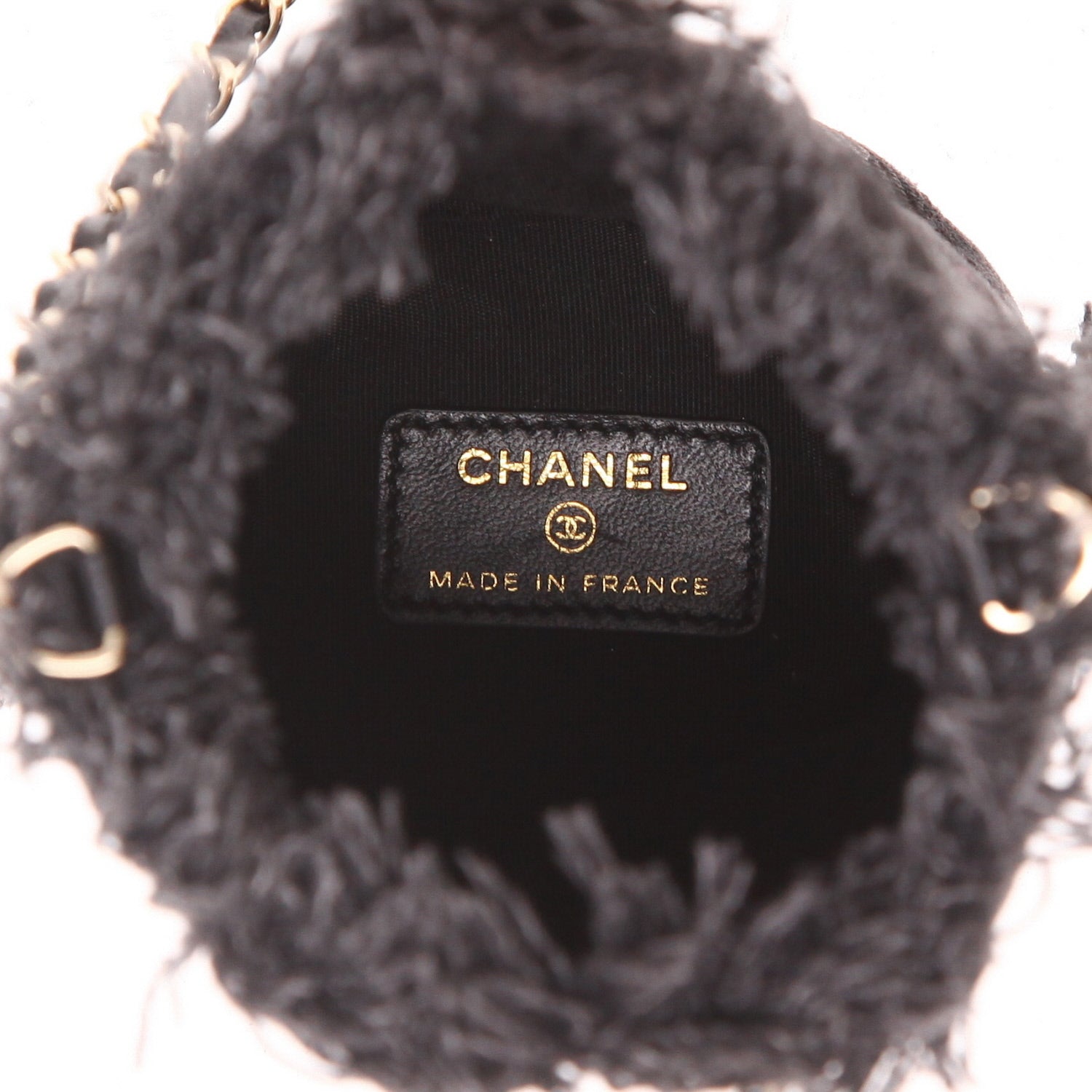 Chanel mini shoulder bag in black denim canvas - DETAIL 3