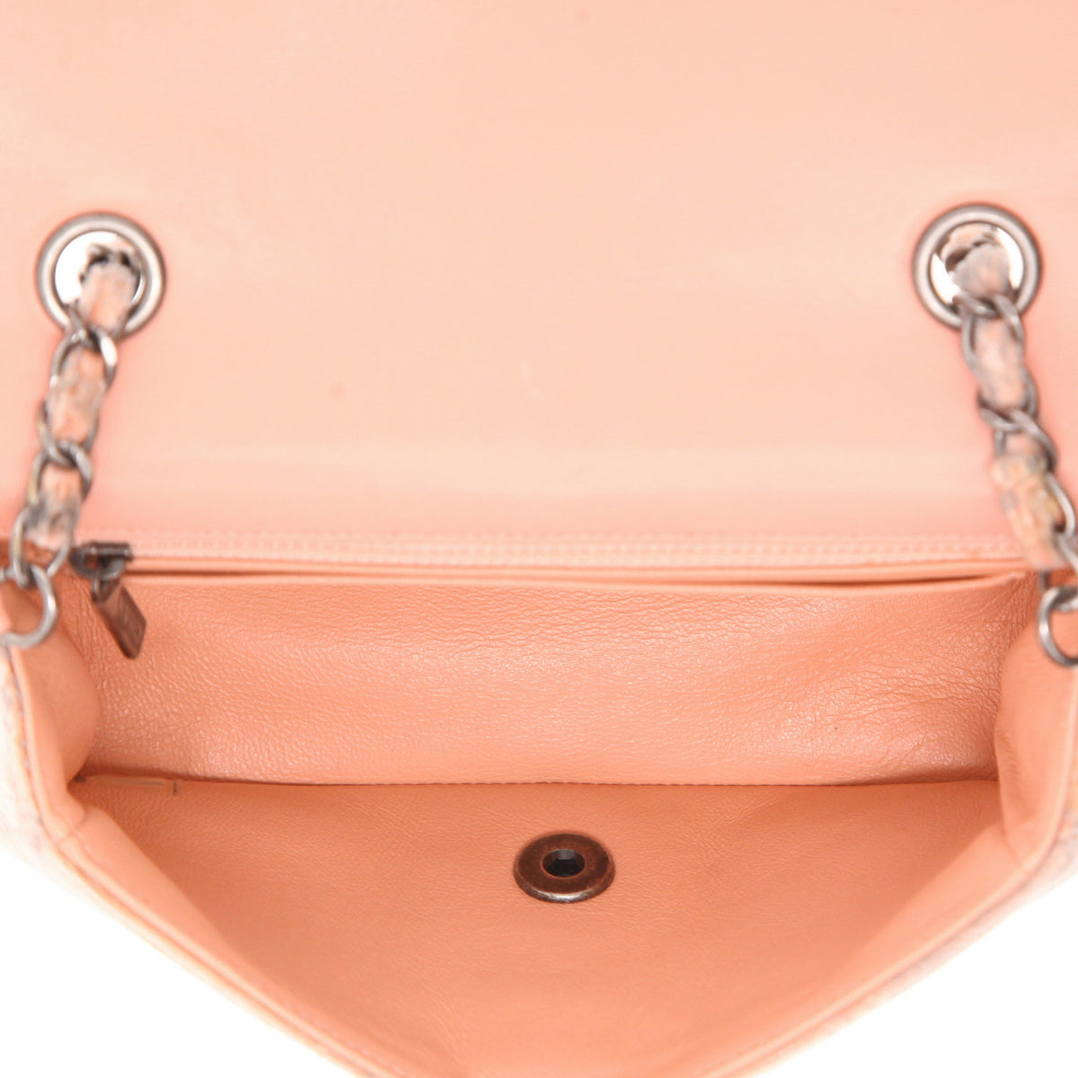 Chanel Mini Timeless handbag in powder pink and grey velvet with sequins - DETAIL 3
