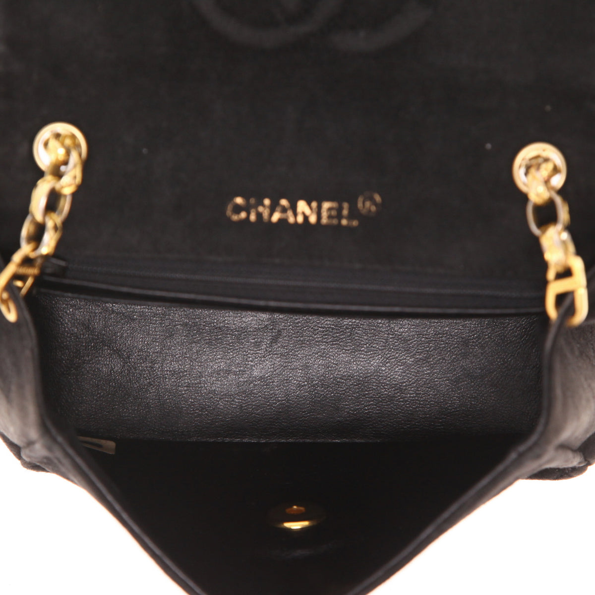 Chanel Mini Timeless shoulder bag in black doblis calfskin - DETAIL 3