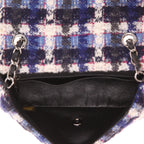 Chanel Mini Timeless shoulder bag in blue and white tweed - DETAIL 3