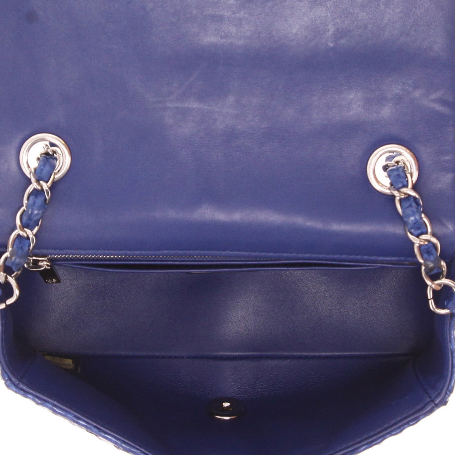 Chanel Mini Timeless shoulder bag in blue python - DETAIL 3