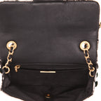 Chanel Mini Timeless shoulder bag paillette and black satin - DETAIL 3