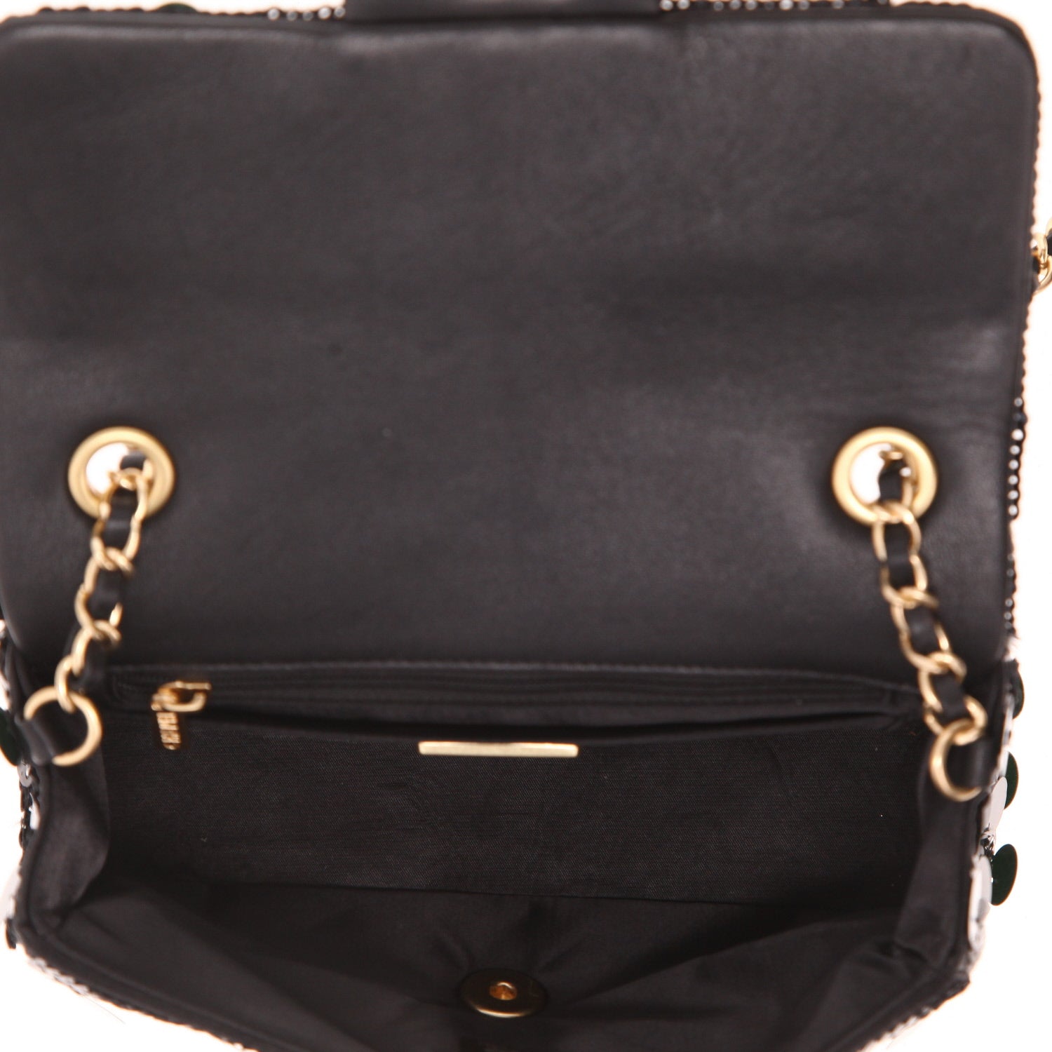 Chanel Mini Timeless shoulder bag paillette and black satin - DETAIL 3