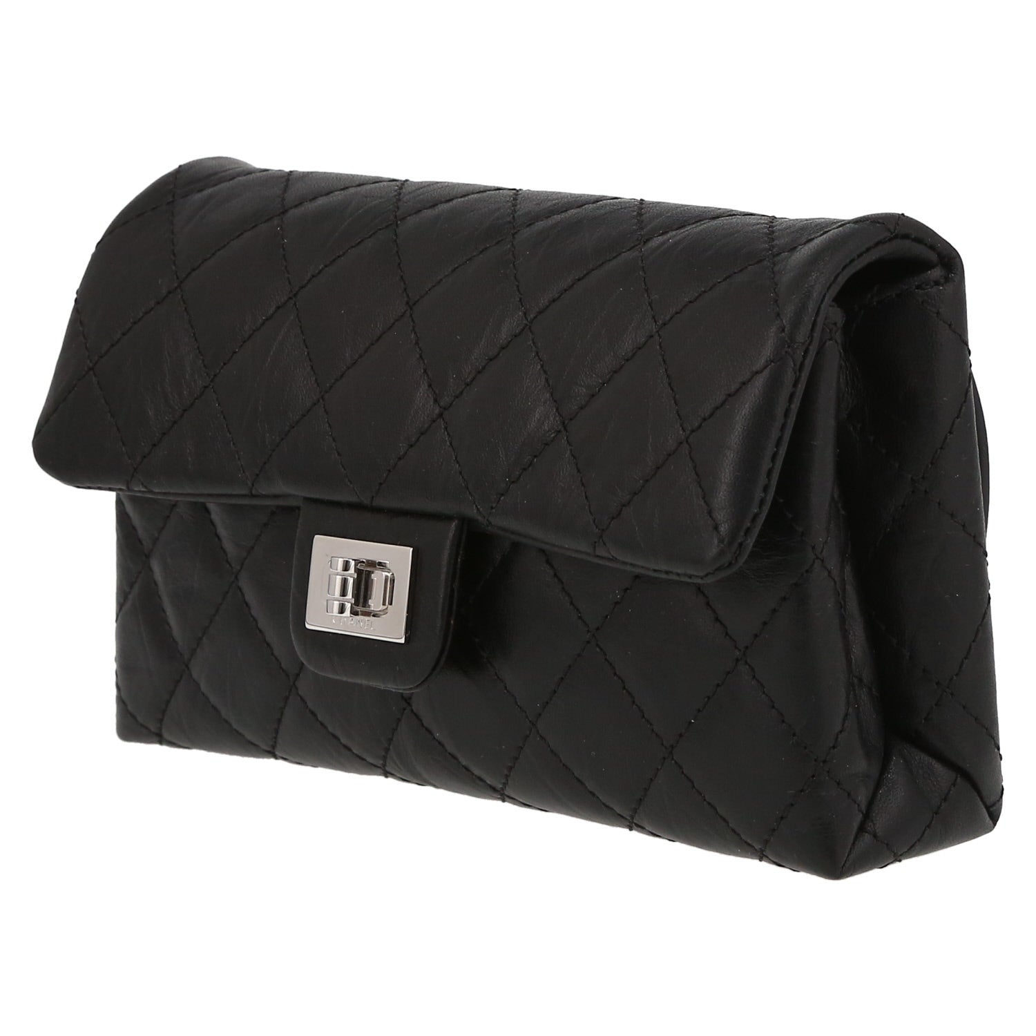 Chanel Pochette ceinture clutch-belt in black grained leather - DETAIL 3