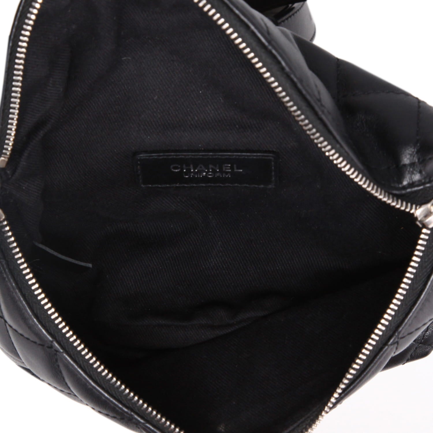 Chanel Pochette ceinture clutch-belt in black quilted leather - DETAIL 3