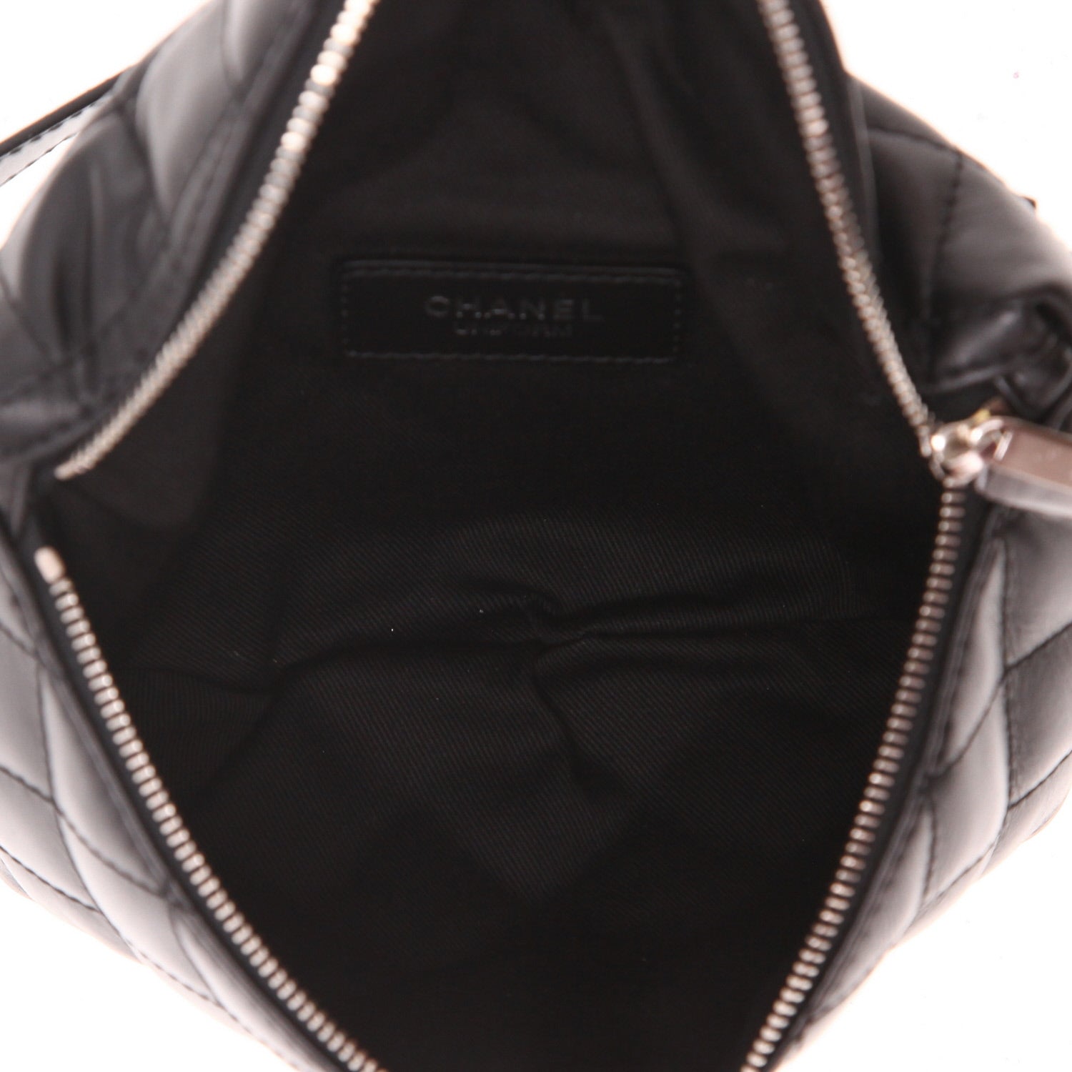 Chanel Pochette ceinture clutch-belt in black quilted leather - DETAIL 3