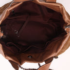 Chanel shopping bag in brown quilted leather - DETAIL 3