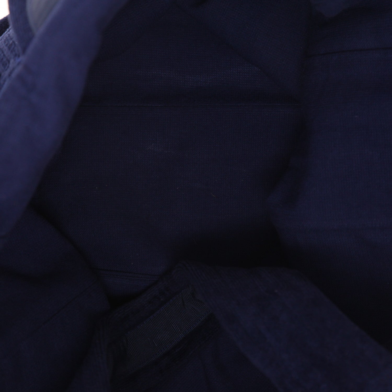 Chanel shopping bag in navy blue terry fabric - DETAIL 3