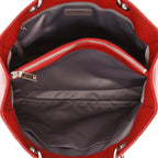 Chanel Shopping GST handbag in red quilted grained leather - DETAIL 3