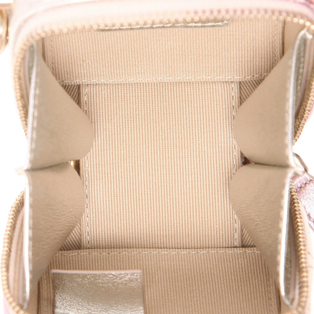 Chanel shoulder bag in pink and gold glittering leather - DETAIL 3