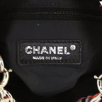 Chanel shoulder bag in pink, white and black logo canvas - DETAIL 3