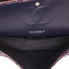 Chanel Timeless Classic handbag in blue and red tweed - DETAIL 3