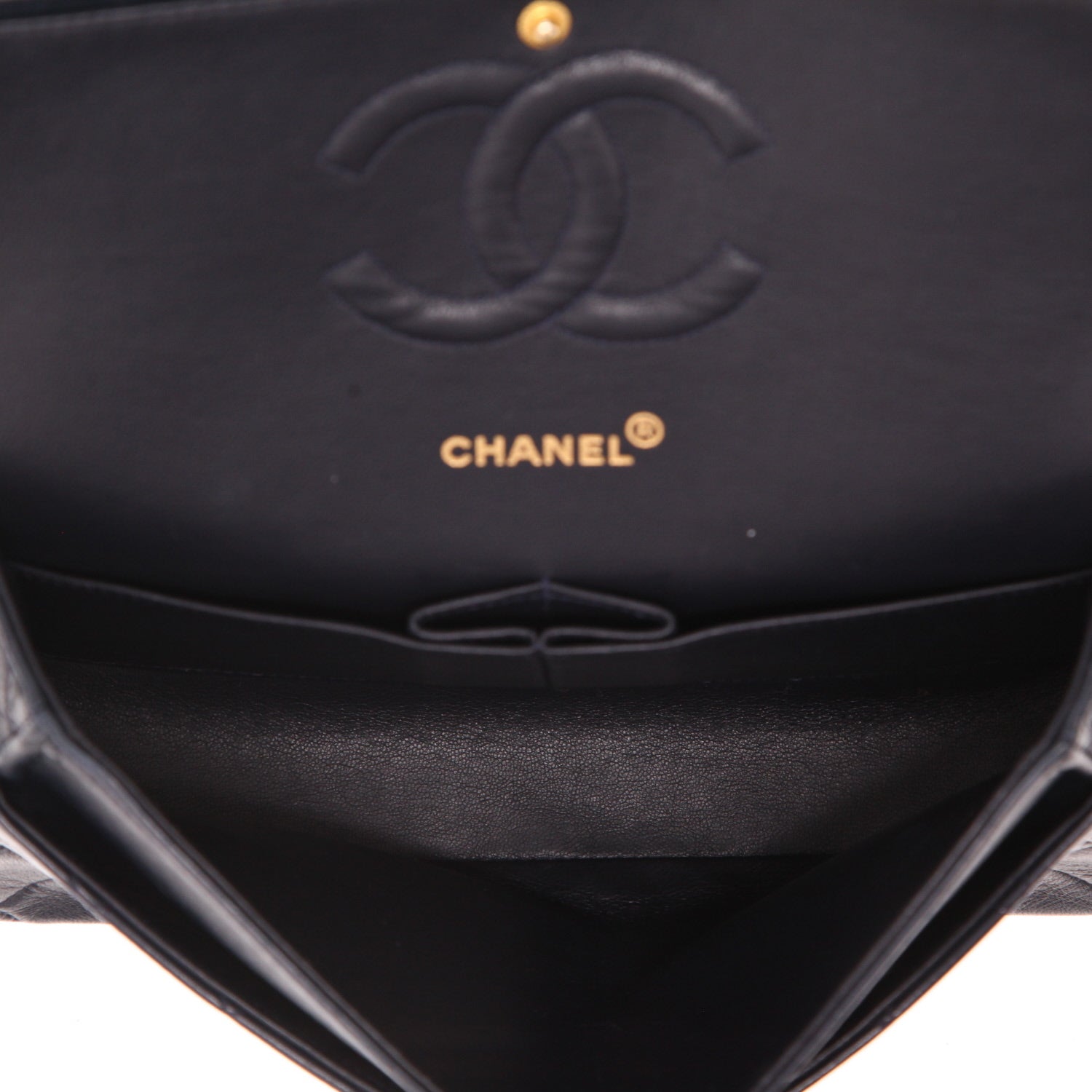 Chanel Timeless Classic handbag in navy blue quilted leather - DETAIL 3