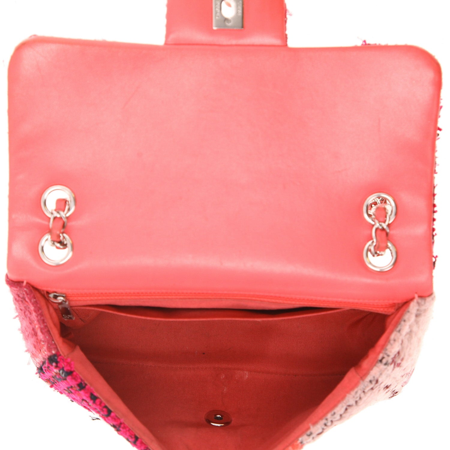 Chanel Timeless Classic handbag - Patchwork limited edition in pink and red tweed and pink leather - DETAIL 3