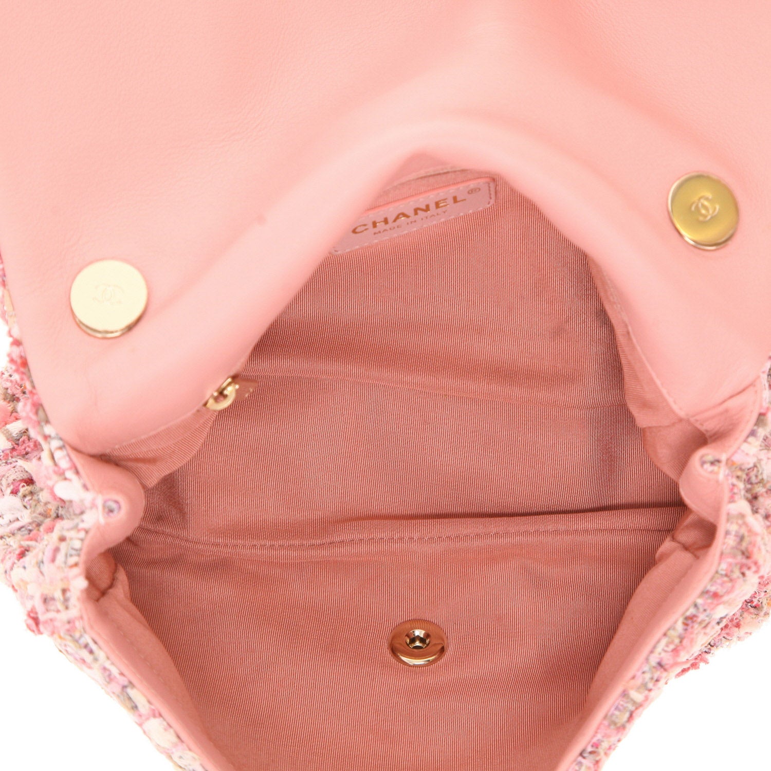 Chanel Timeless handbag in pink tweed - DETAIL 3