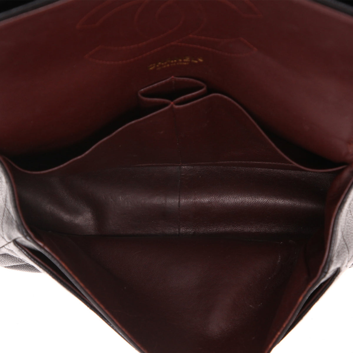 Chanel Timeless Jumbo shoulder bag in black quilted grained leather - DETAIL 3