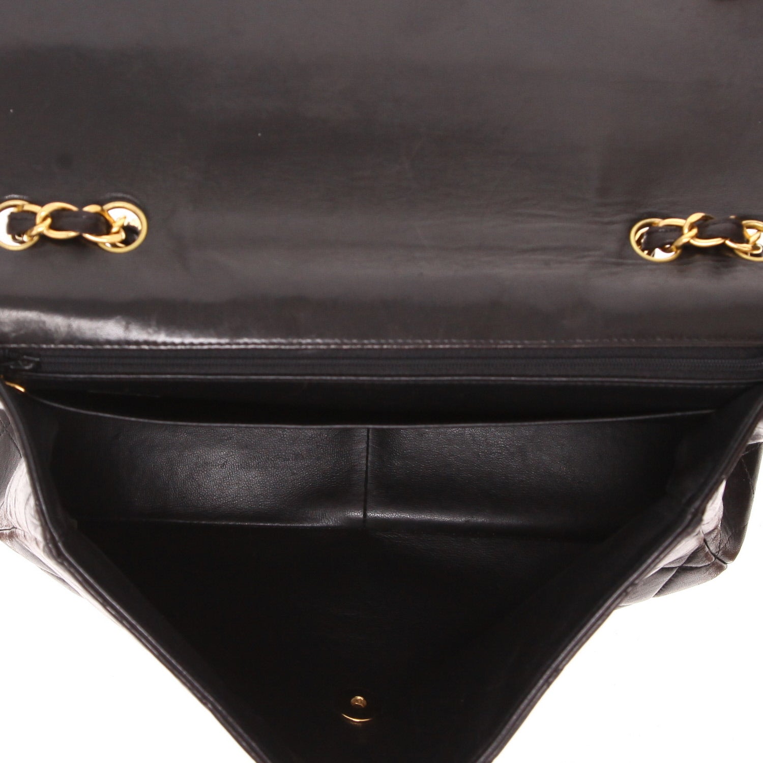 Chanel Timeless Jumbo shoulder bag in black quilted leather - DETAIL 3