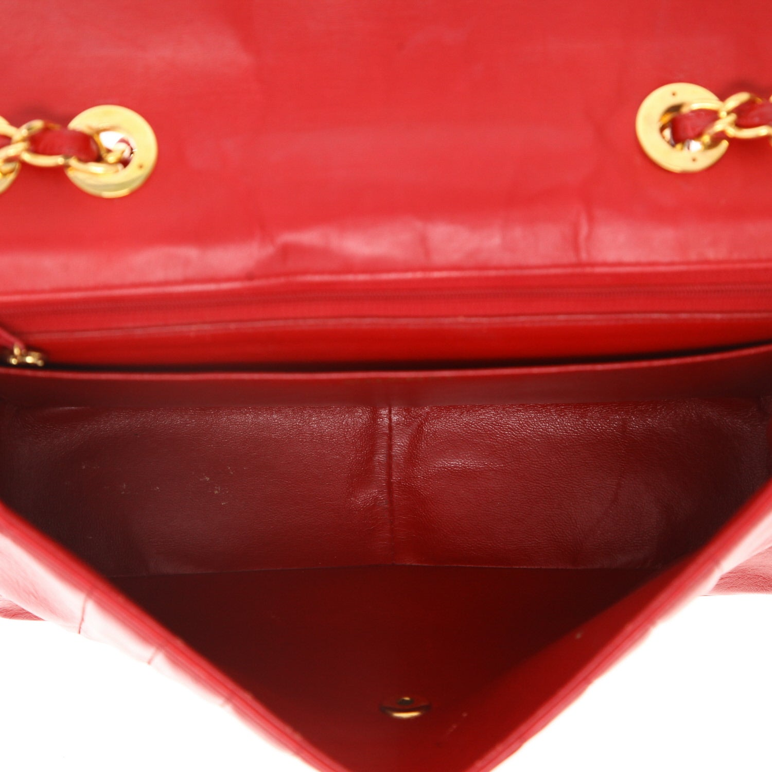 Chanel Timeless Jumbo shoulder bag in red quilted leather - DETAIL 3