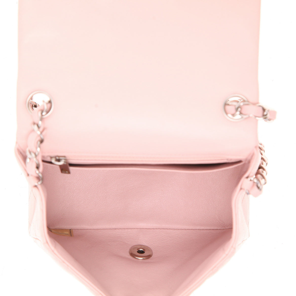 Chanel Timeless Mini Carré shoulder bag in pink quilted leather - DETAIL 3