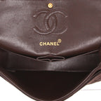 Chanel Timeless Petit handbag in brown jersey canvas - DETAIL 3