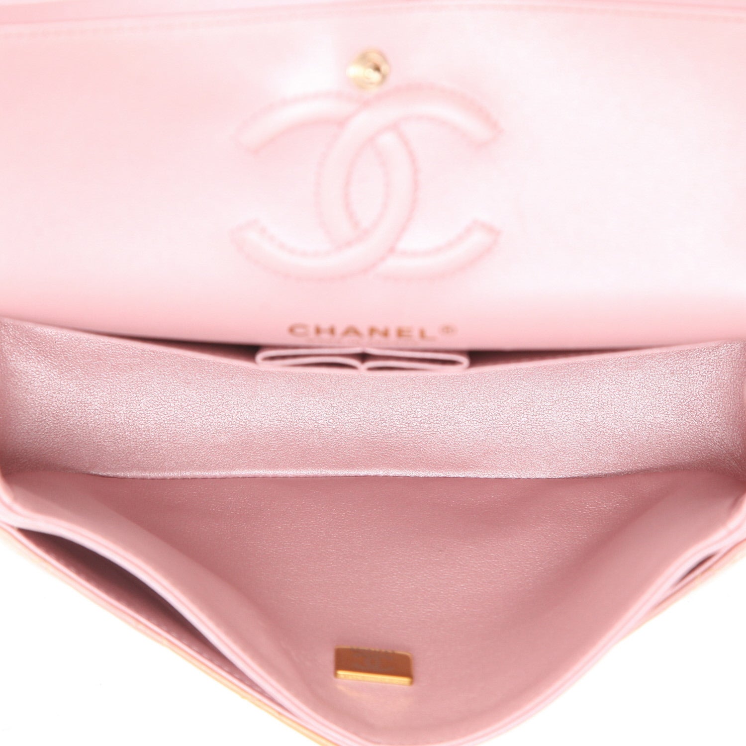 Chanel Timeless Petit shoulder bag in pink and yellow quilted leather - DETAIL 3