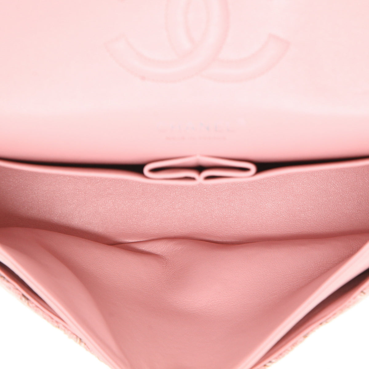 Chanel Timeless shoulder bag in pink tweed - DETAIL 3