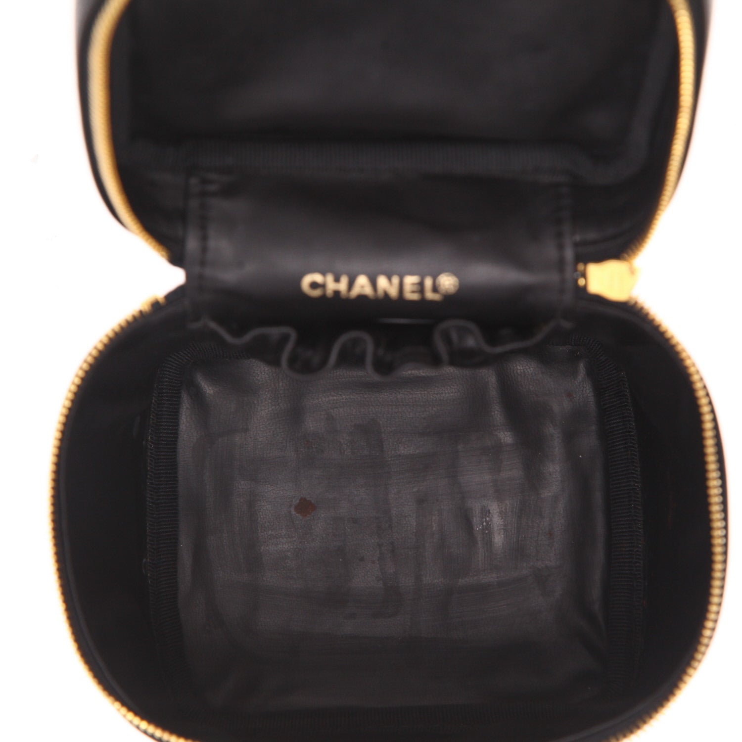 Chanel Vanity vanity case in black leather - DETAIL 3