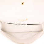 Chanel Vintage handbag in white quilted leather - DETAIL 3