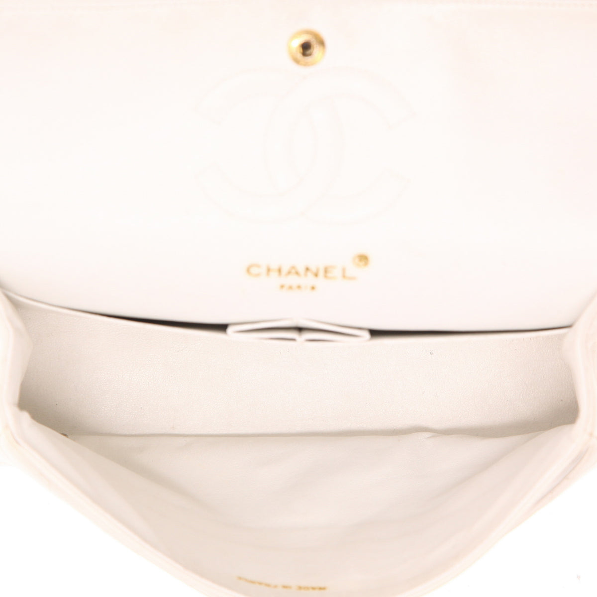 Chanel Vintage handbag in white quilted leather - DETAIL 3